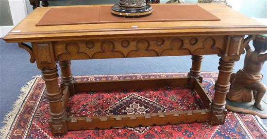 An oak side table, W.176cm